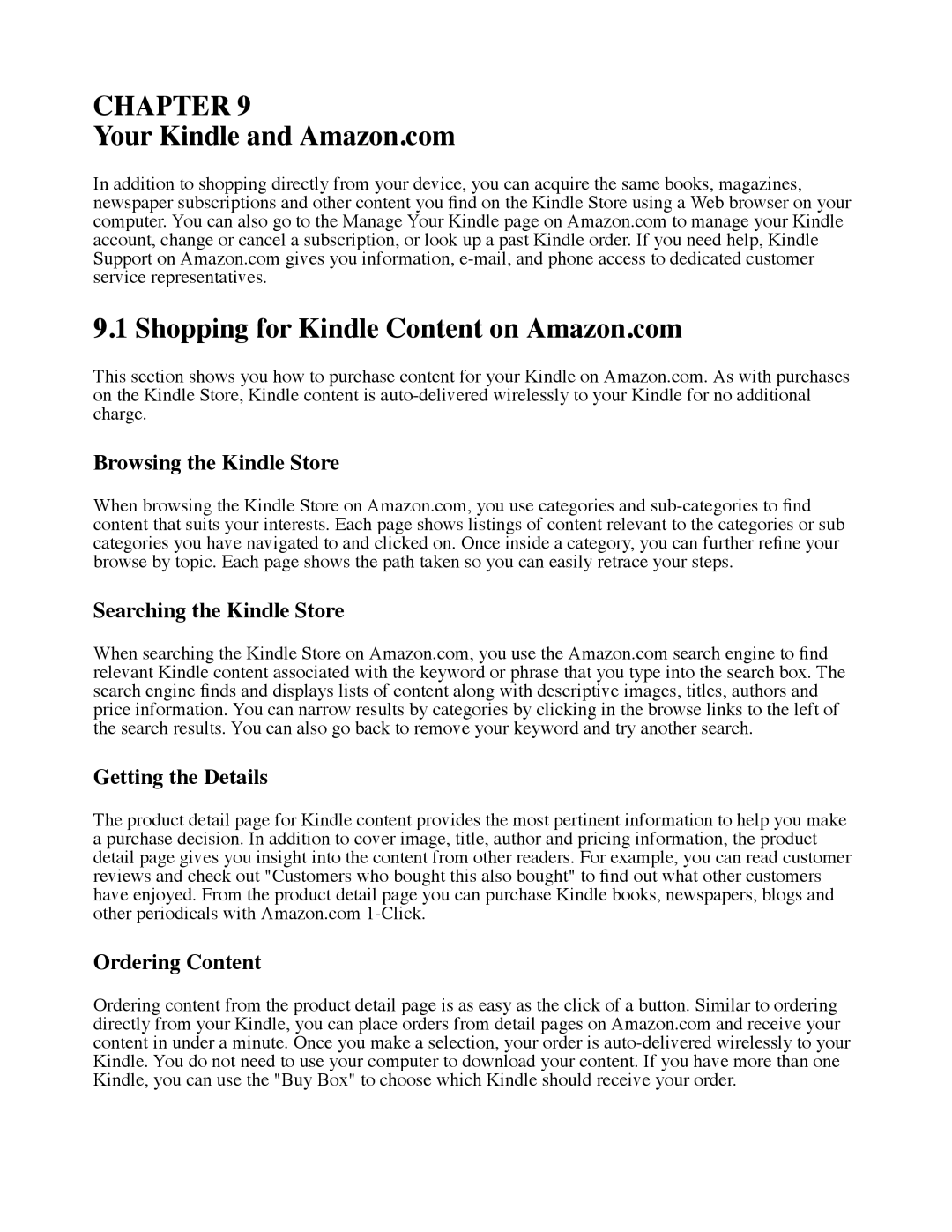 Amazon D00111 manual Browsing the Kindle Store 