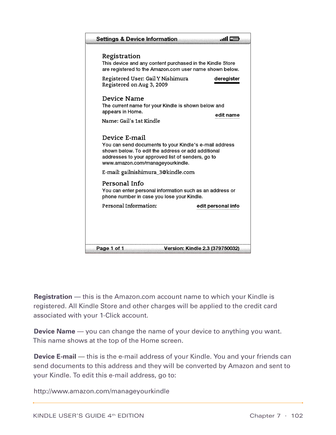 Amazon D00511, D00701 manual Kindle USER’S Guide 4th Edition 