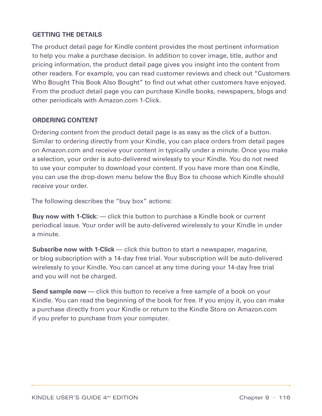 Amazon D00511, D00701 manual Getting the Details Ordering Content 