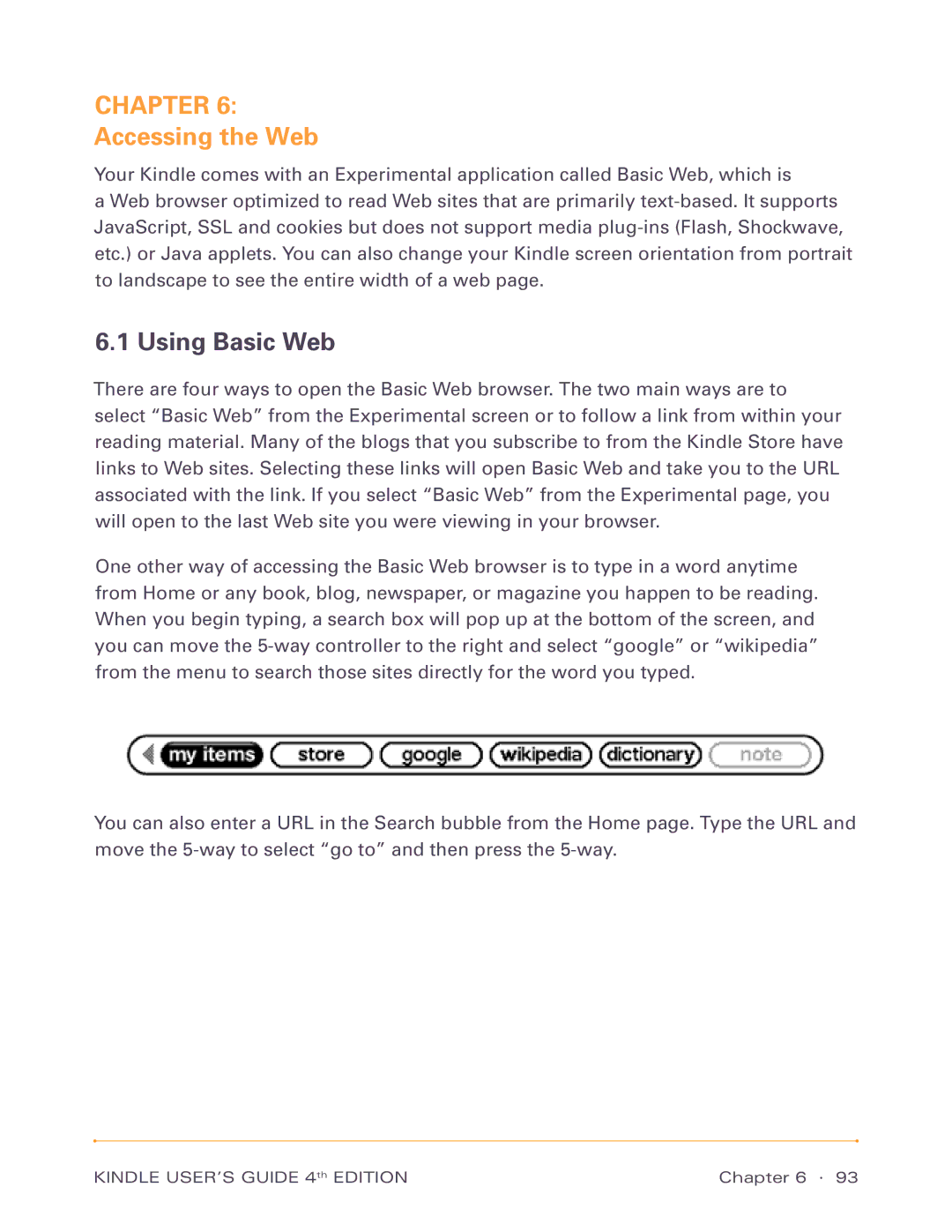 Amazon D00701, D00511 manual Accessing the Web, Using Basic Web 