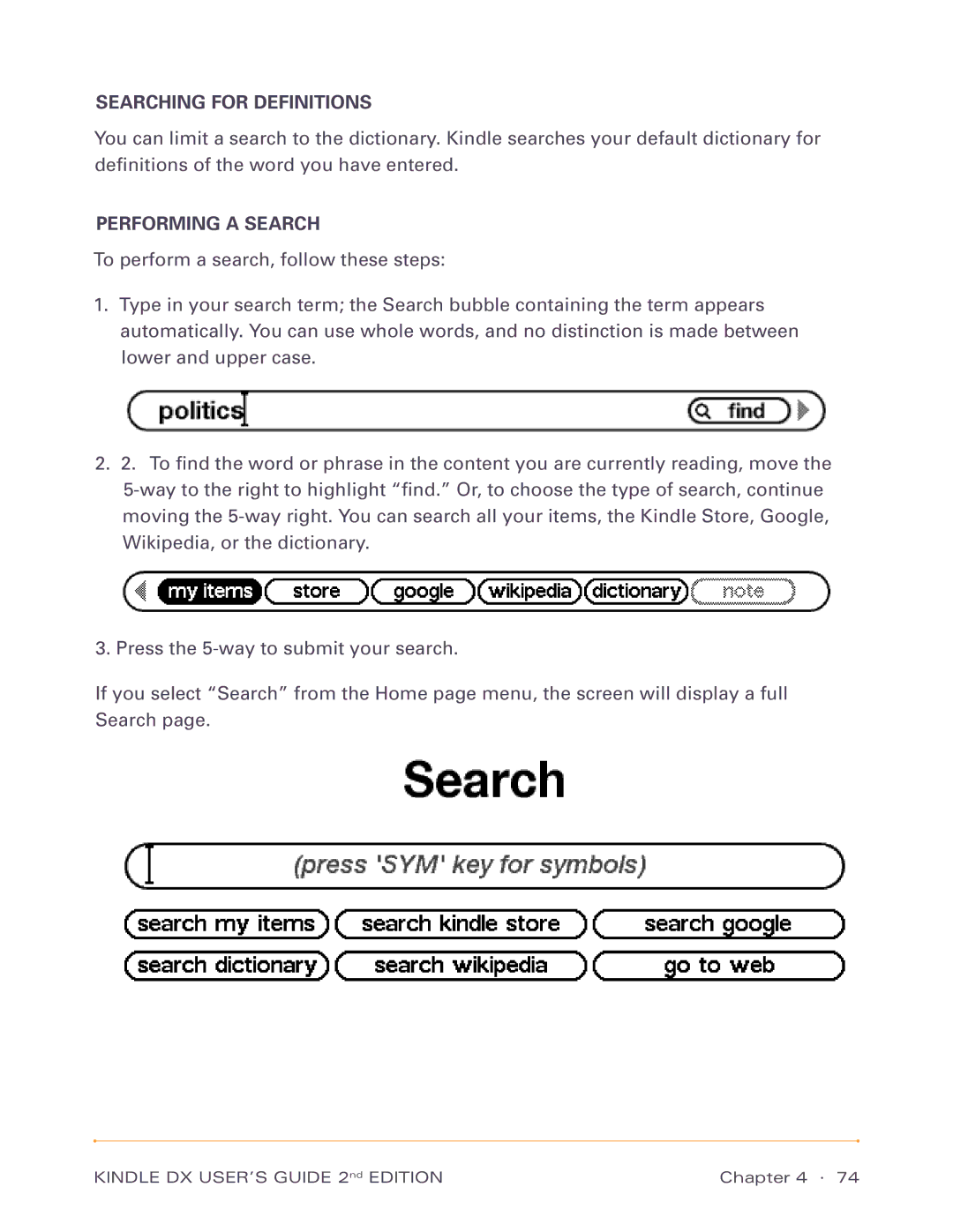 Amazon D00801, D00611 manual Searching for Definitions, Performing a Search 