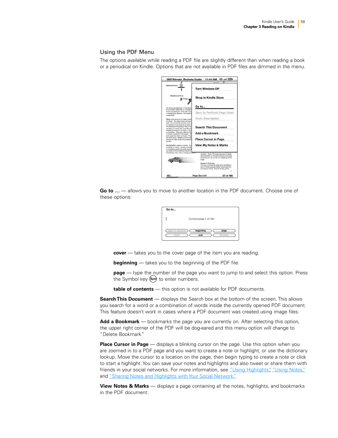 Amazon KNDKYBRD3G manual Reading on Kindle 