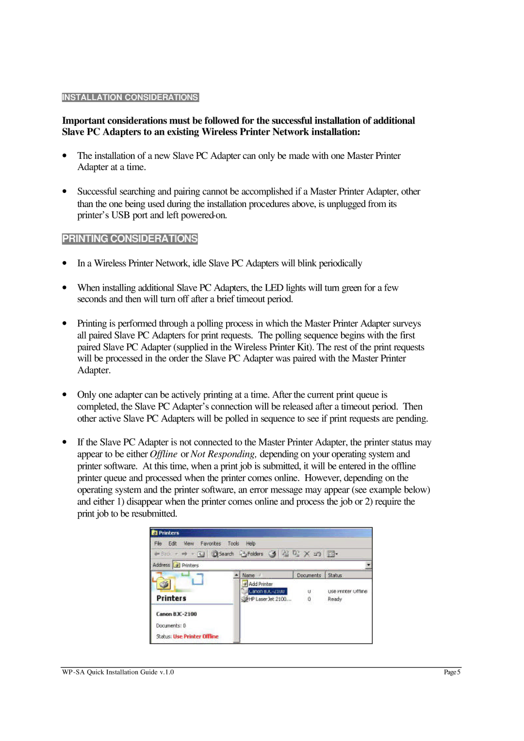 AmbiCom WP-SA manual Printing Considerations 