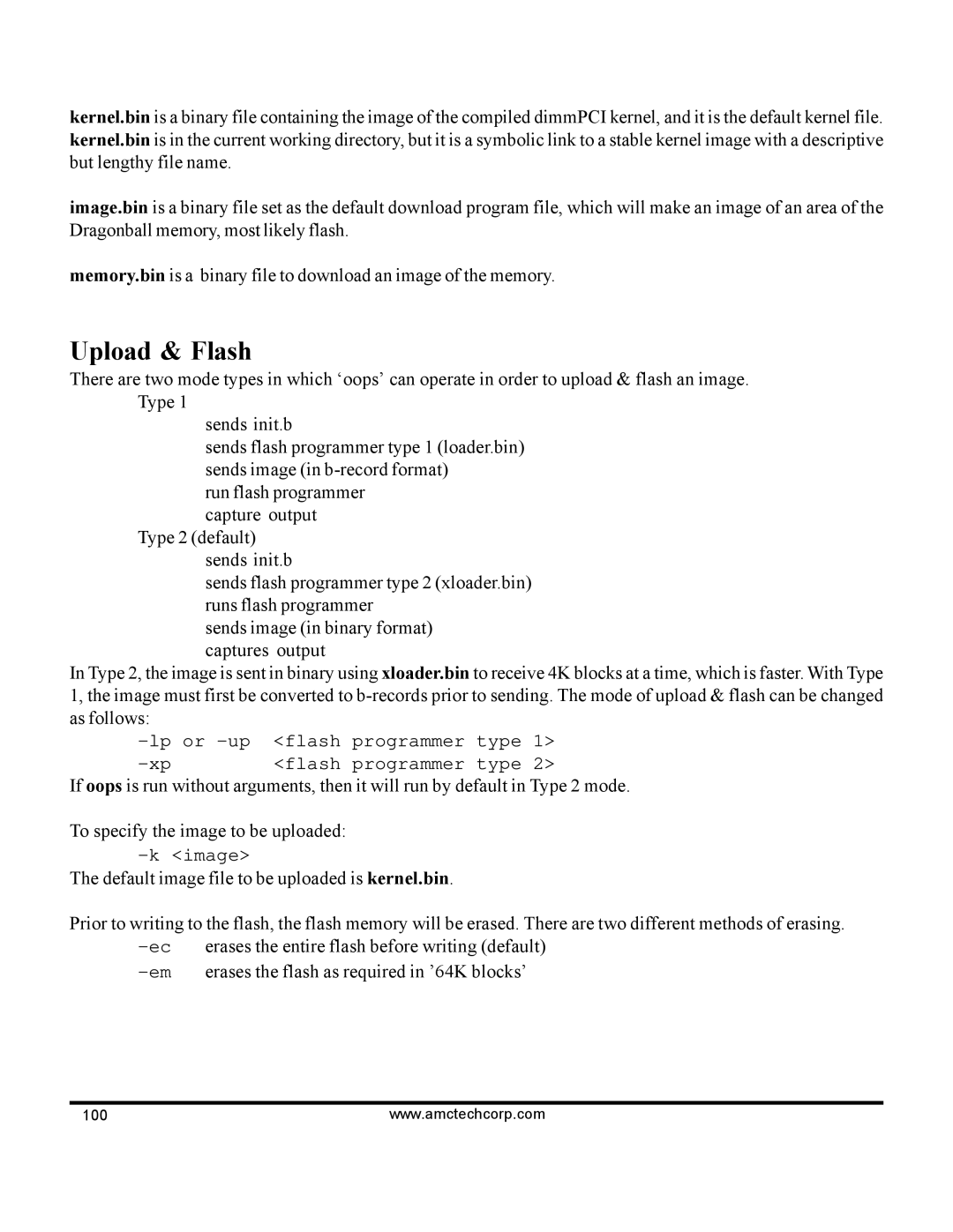 AMC 68VZ328 software manual Upload & Flash 