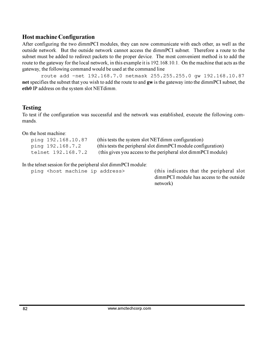 AMC 68VZ328 software manual Host machine Configuration, Testing 