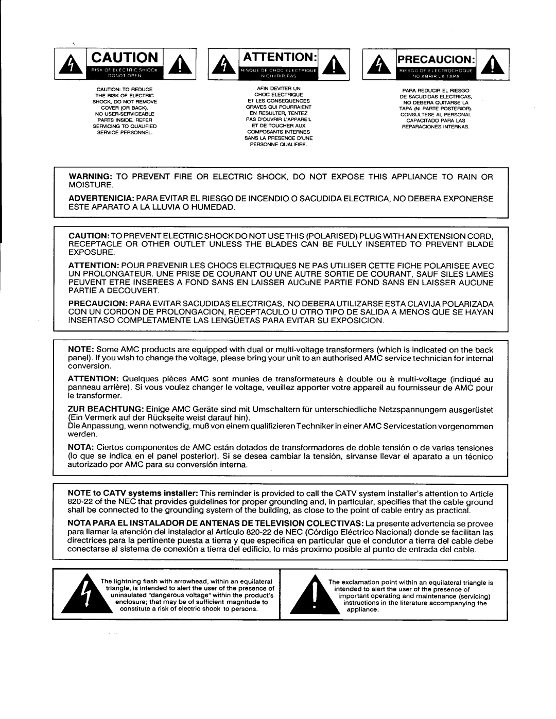 AMC CVT2030 manual 