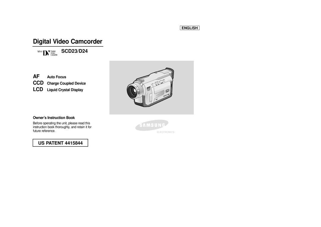 AMC SCD23/D24 manual Digital Video Camcorder 