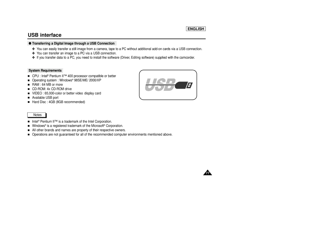 AMC SCD23/D24 manual USB interface, Transferring a Digital Image through a USB Connection 