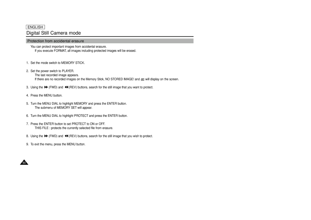 AMC SCD23/D24 manual Protection from accidental erasure 