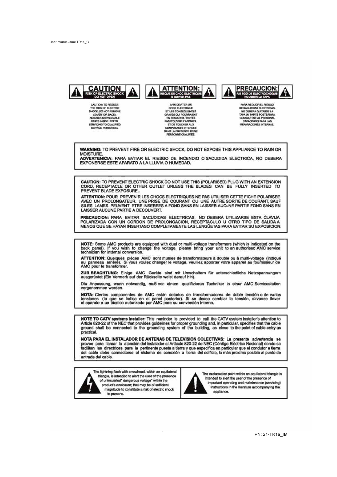 AMC user manual PN 21-TR1aIM 