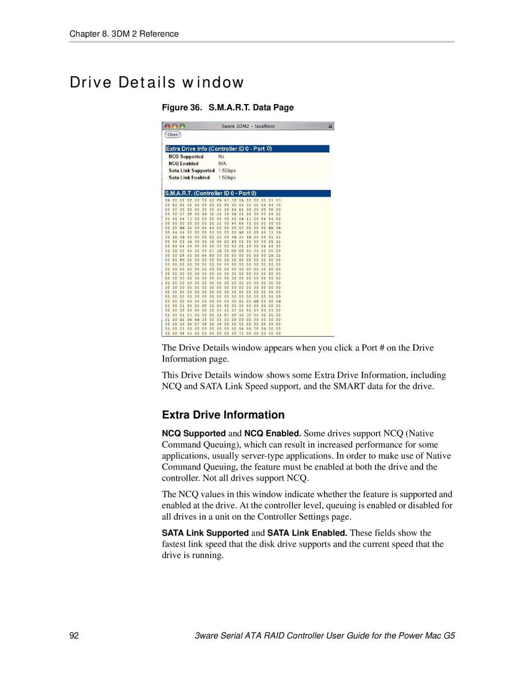 AMCC 720-0138-00 manual Drive Details window, Extra Drive Information 