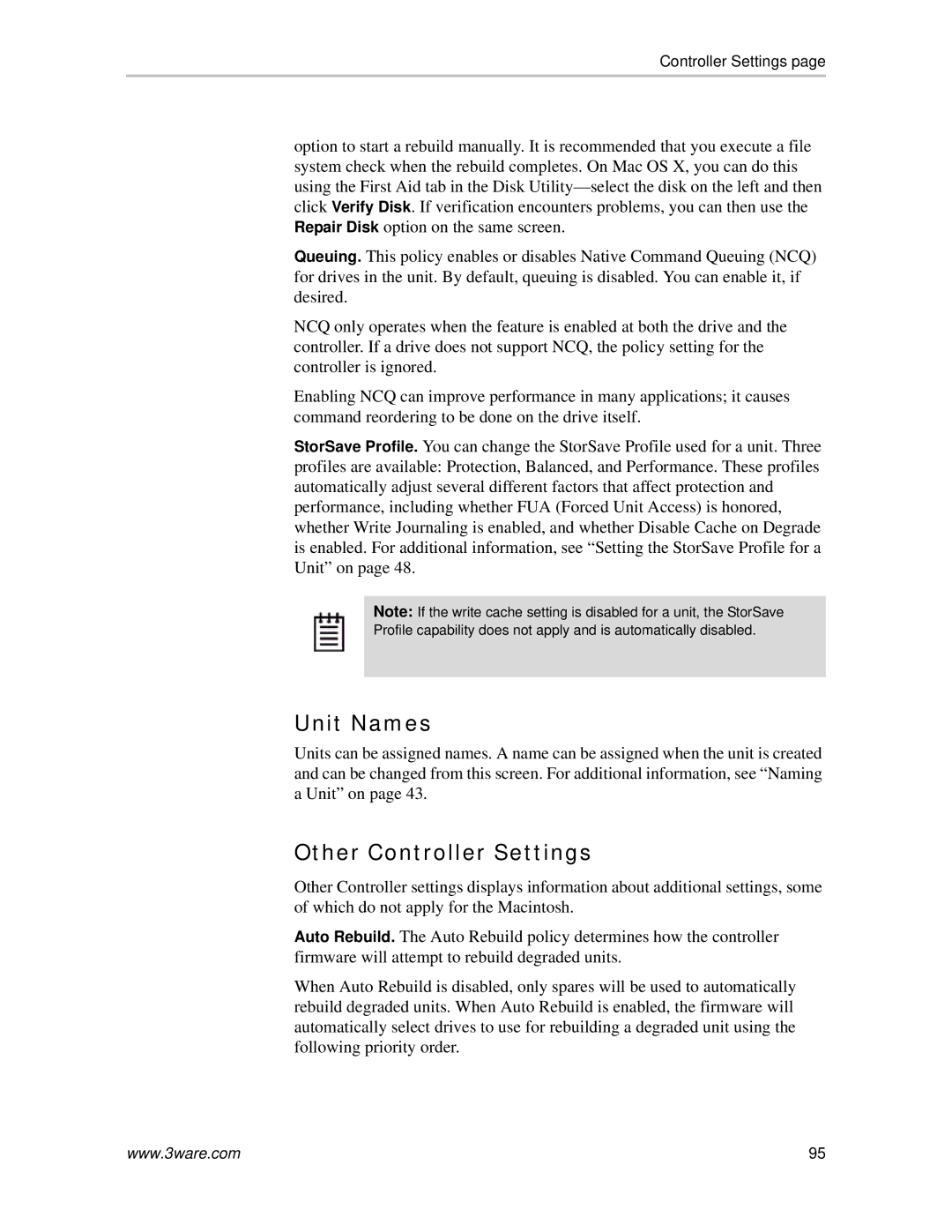 AMCC 720-0138-00 manual Unit Names 