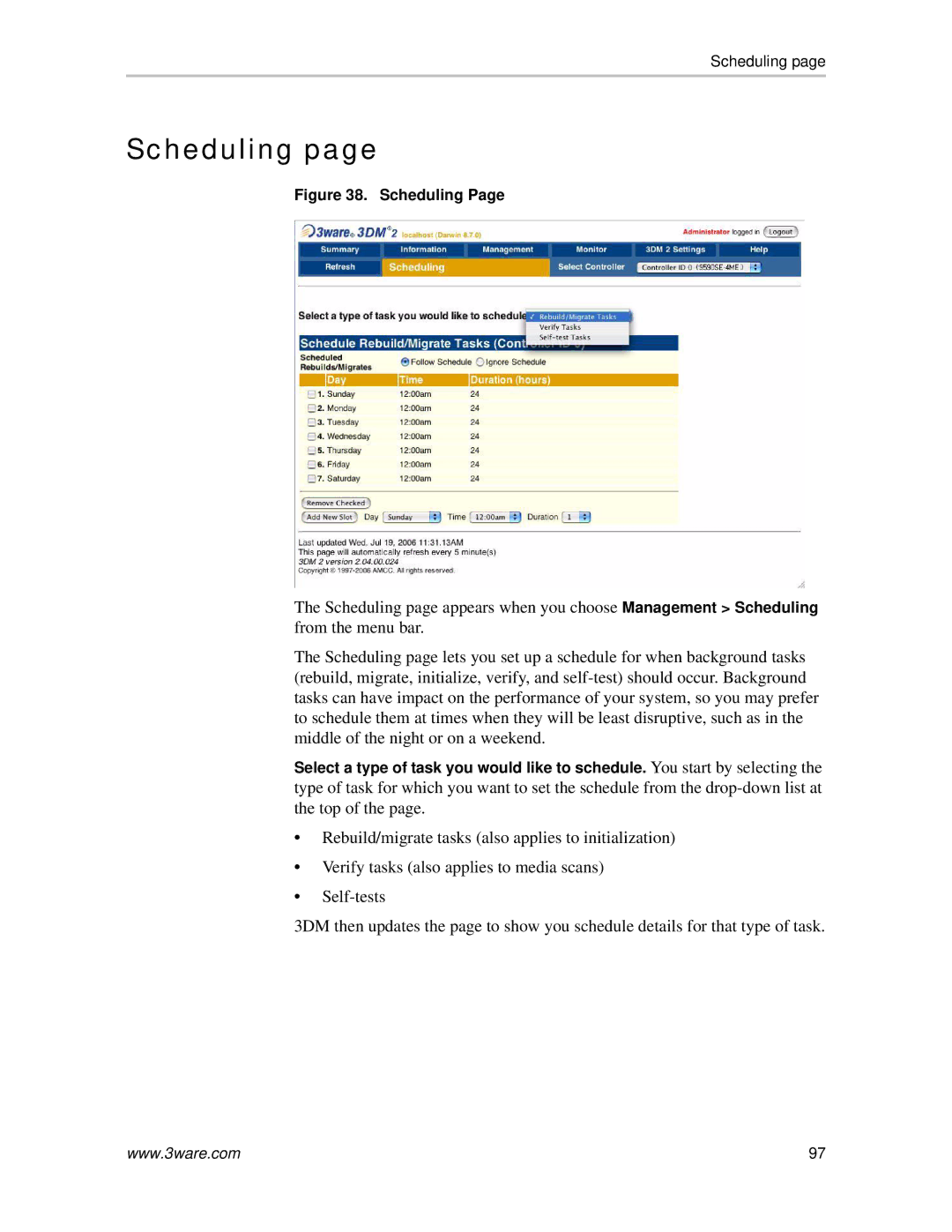 AMCC 720-0138-00 manual Scheduling 