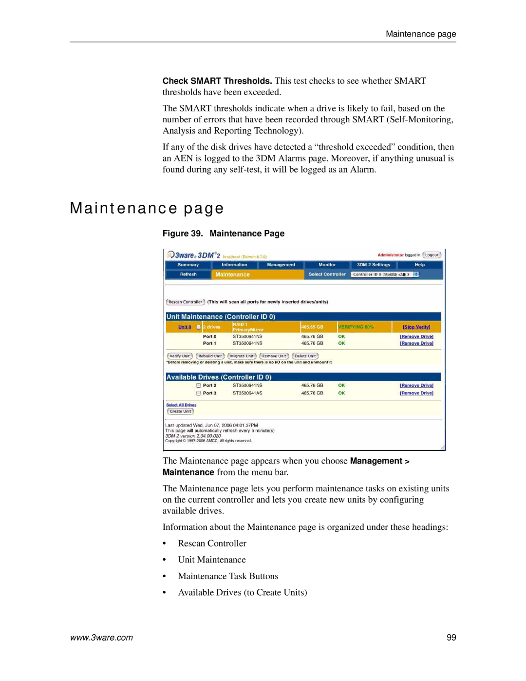 AMCC 720-0138-00 manual Maintenance 