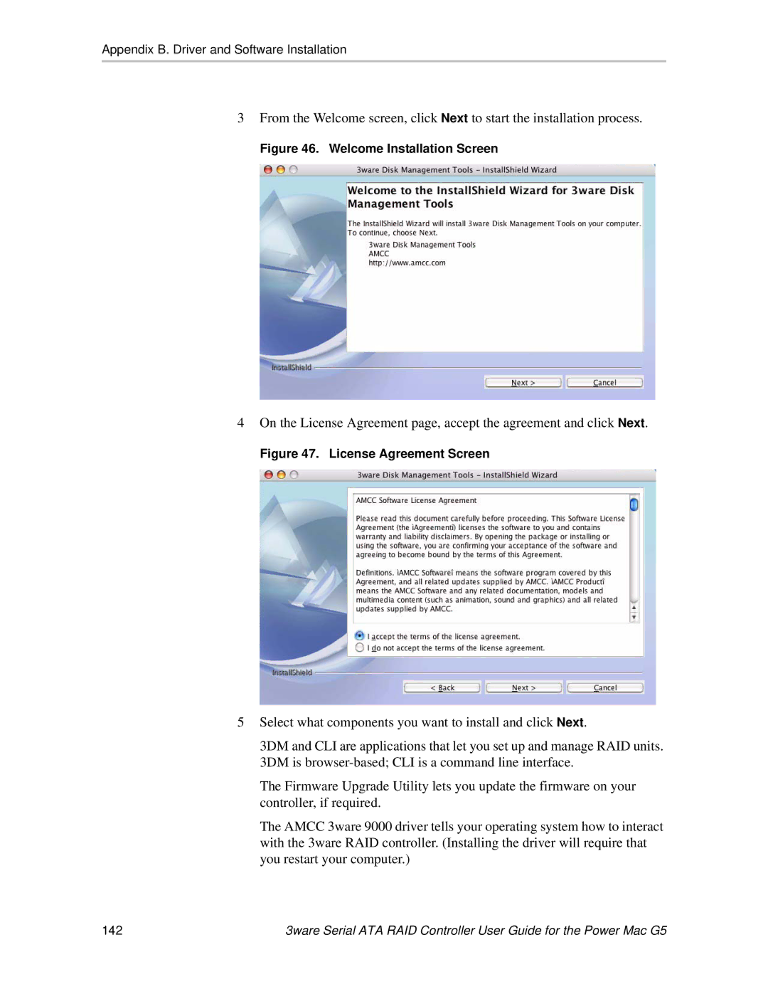 AMCC 720-0138-00 manual Welcome Installation Screen 