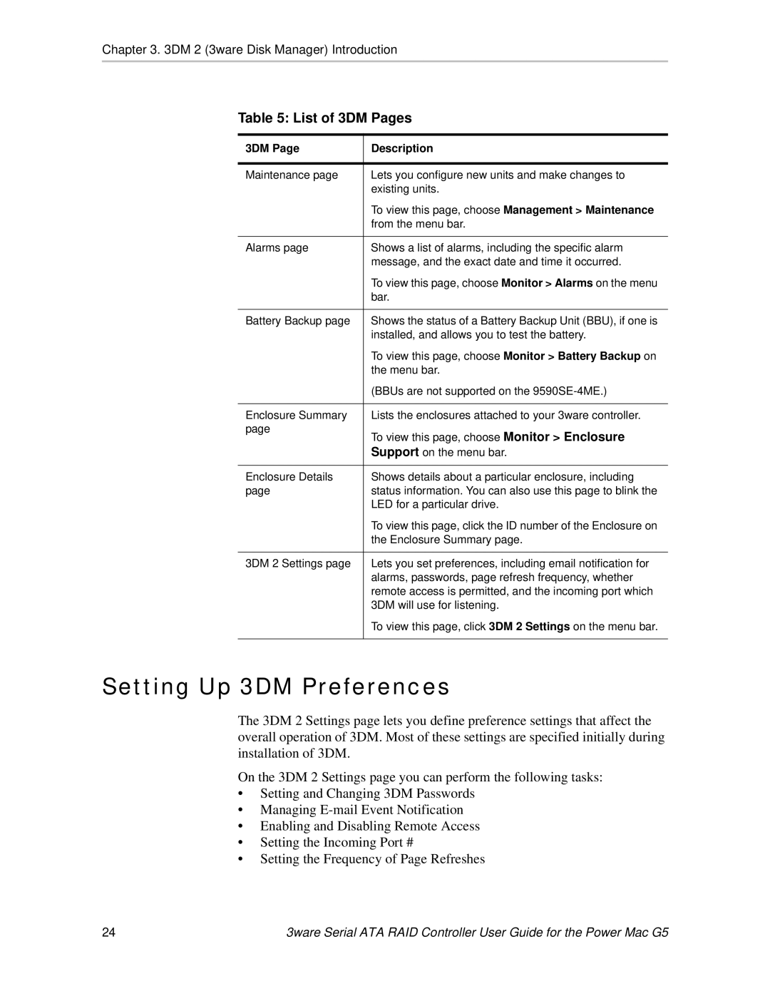 AMCC 720-0138-00 manual Setting Up 3DM Preferences 