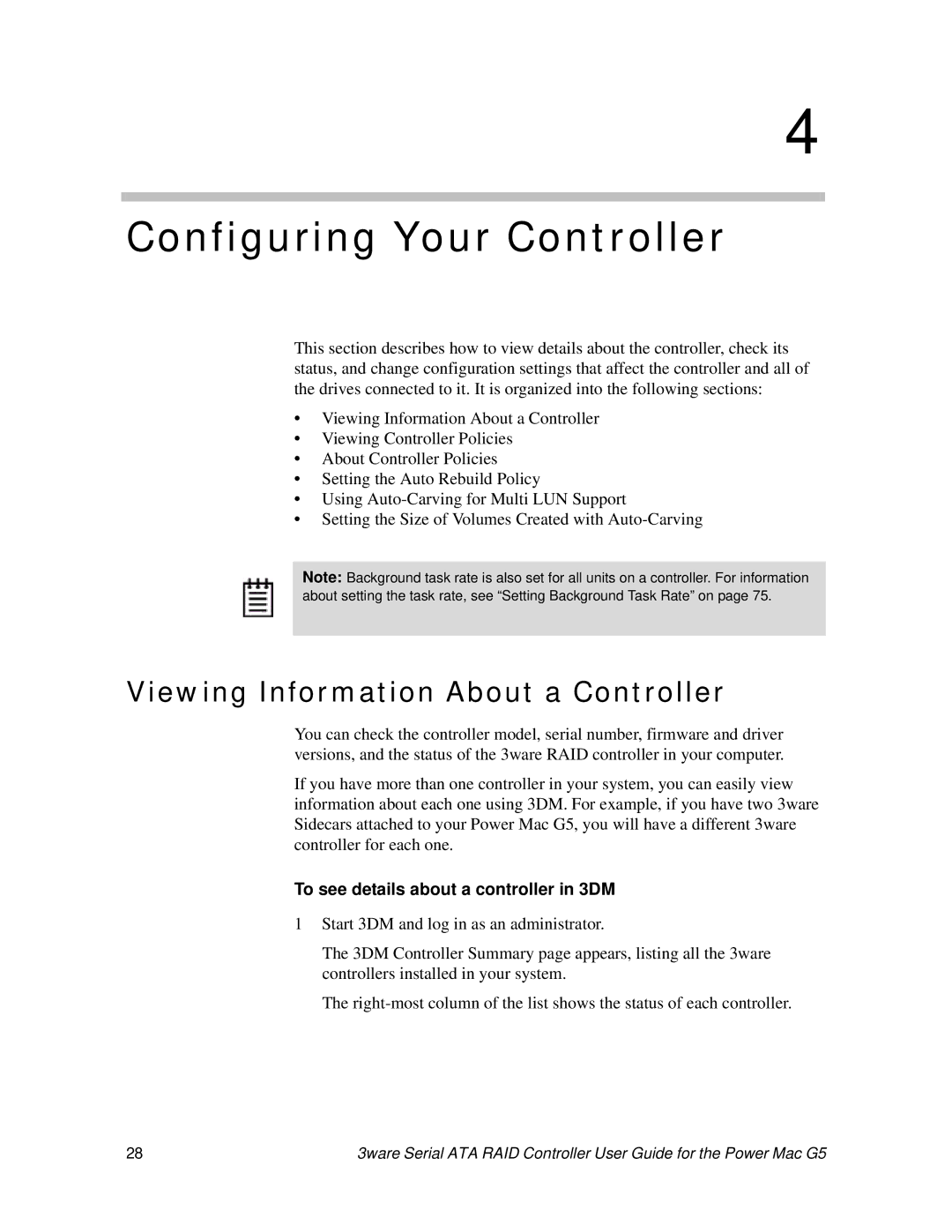 AMCC 720-0138-00 manual Configuring Your Controller, Viewing Information About a Controller 