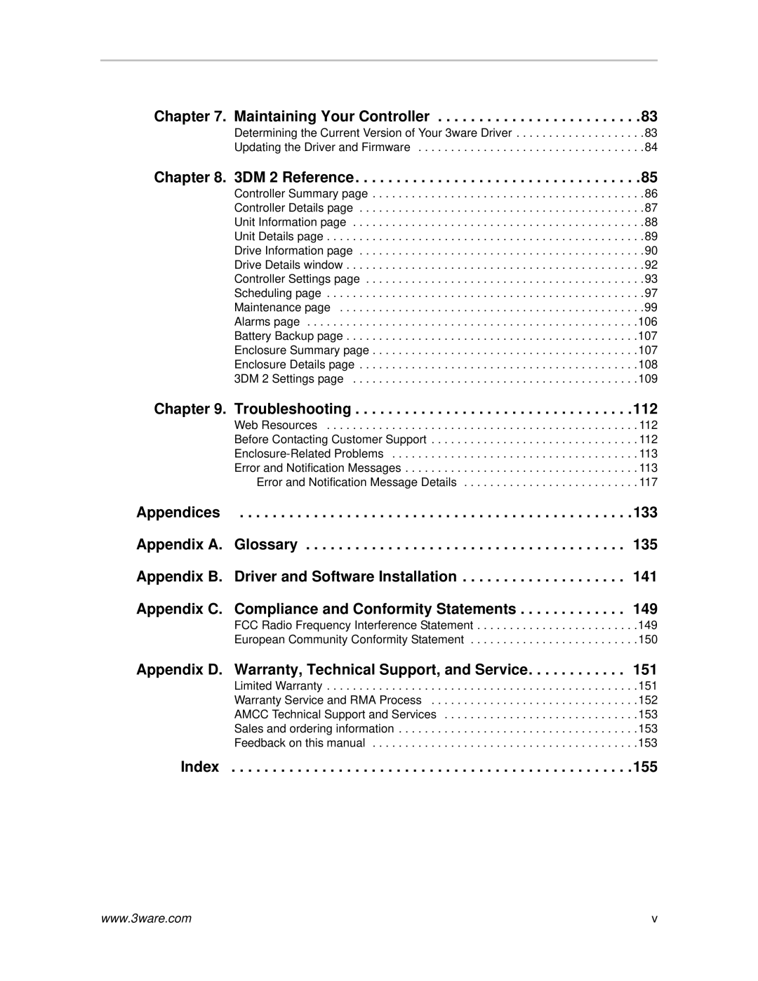 AMCC 720-0138-00 manual Index 