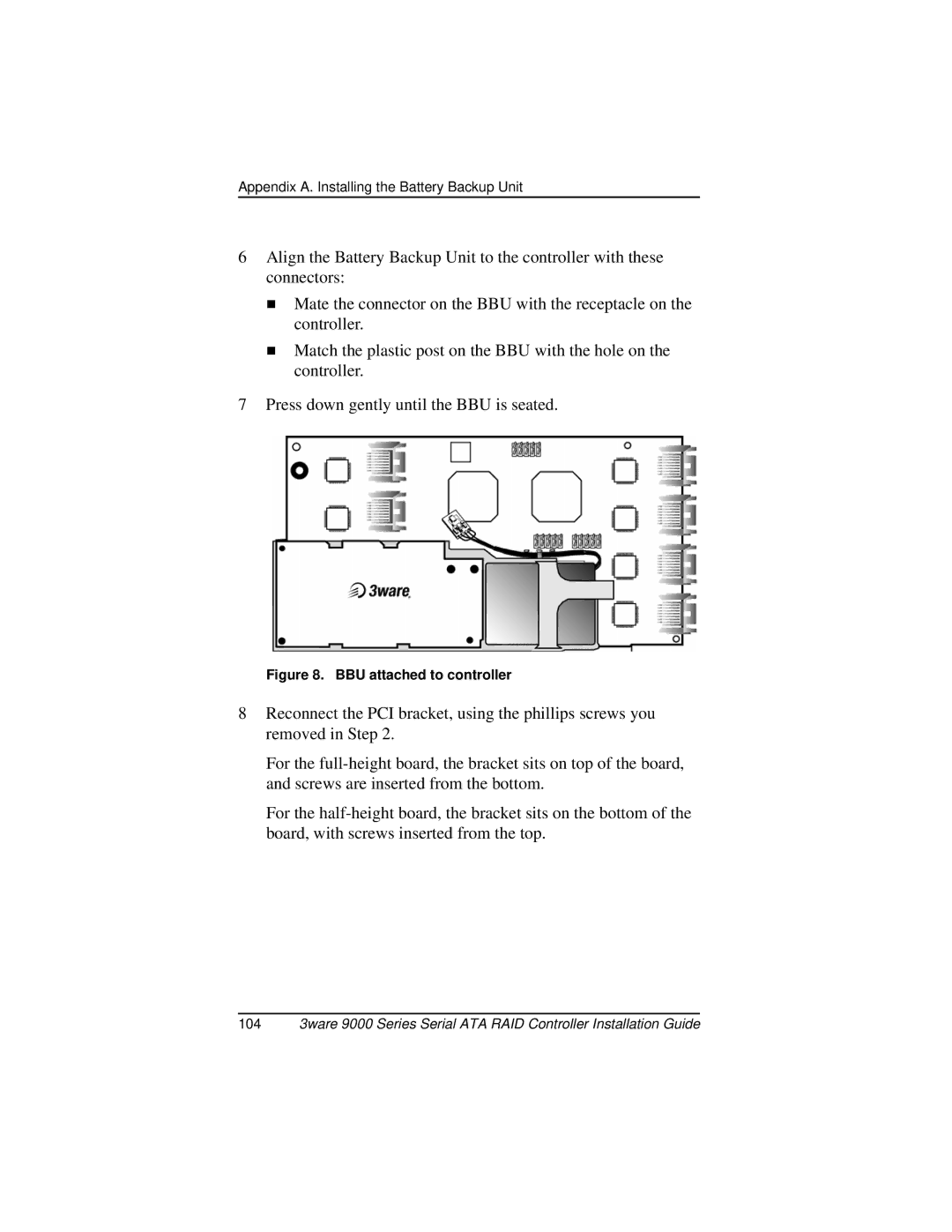 AMCC 9000 manual BBU attached to controller 