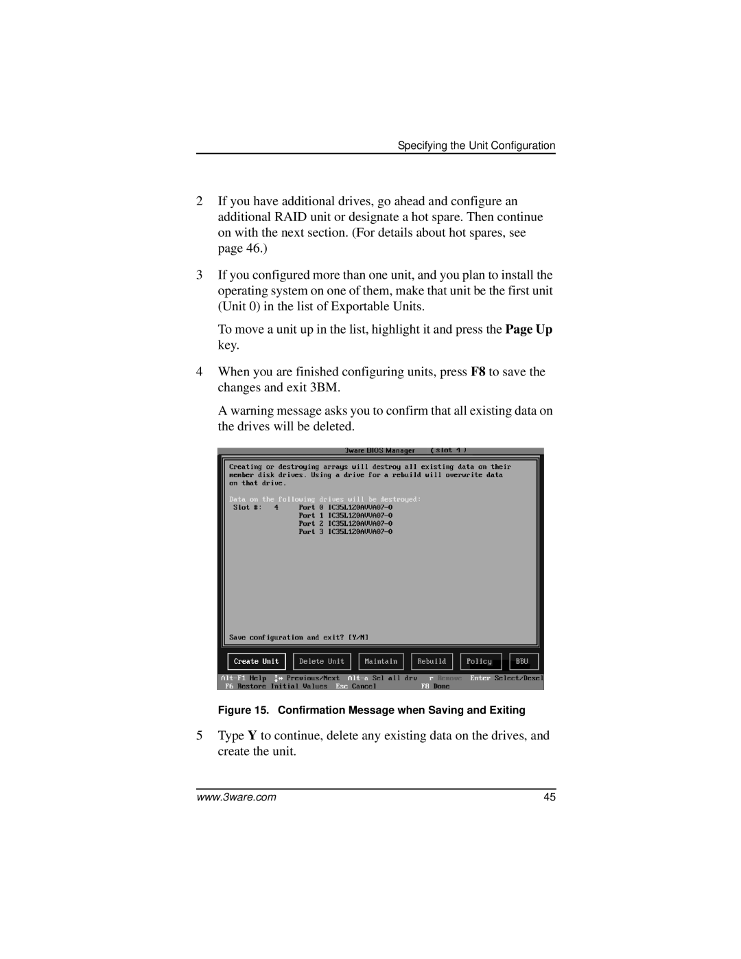 AMCC 9000 manual Confirmation Message when Saving and Exiting 