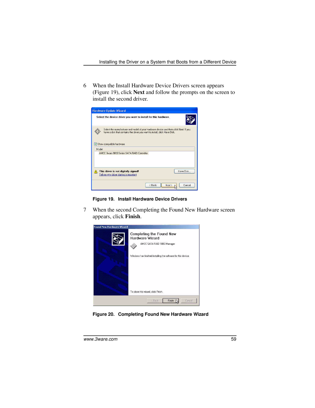 AMCC 9000 manual Install Hardware Device Drivers 