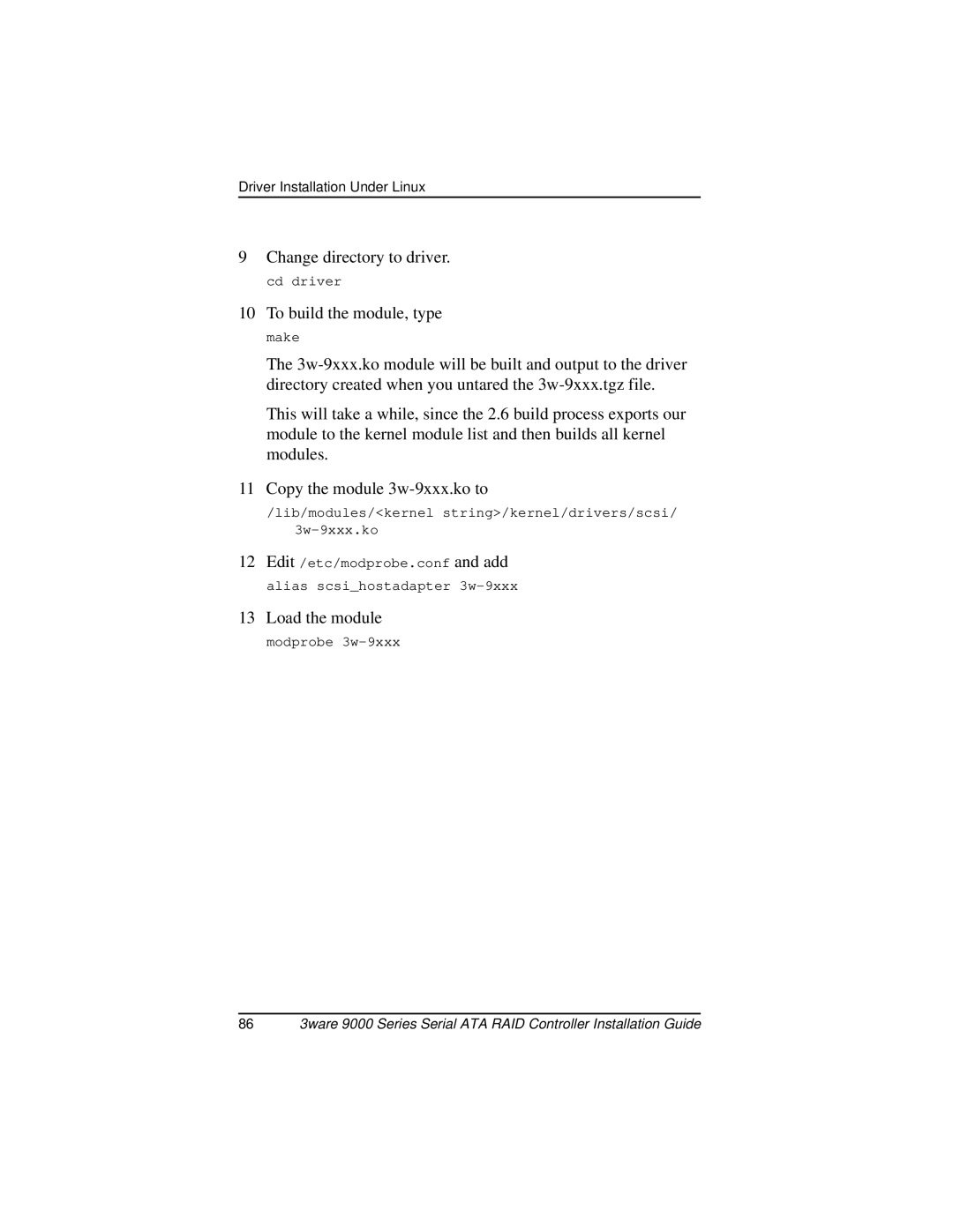 AMCC 9000 manual To build the module, type 