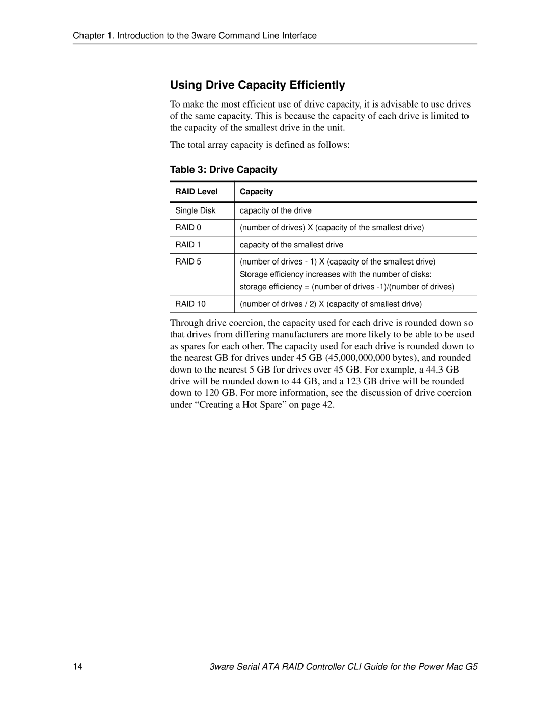 AMCC 9590SE-4ME manual Using Drive Capacity Efficiently 