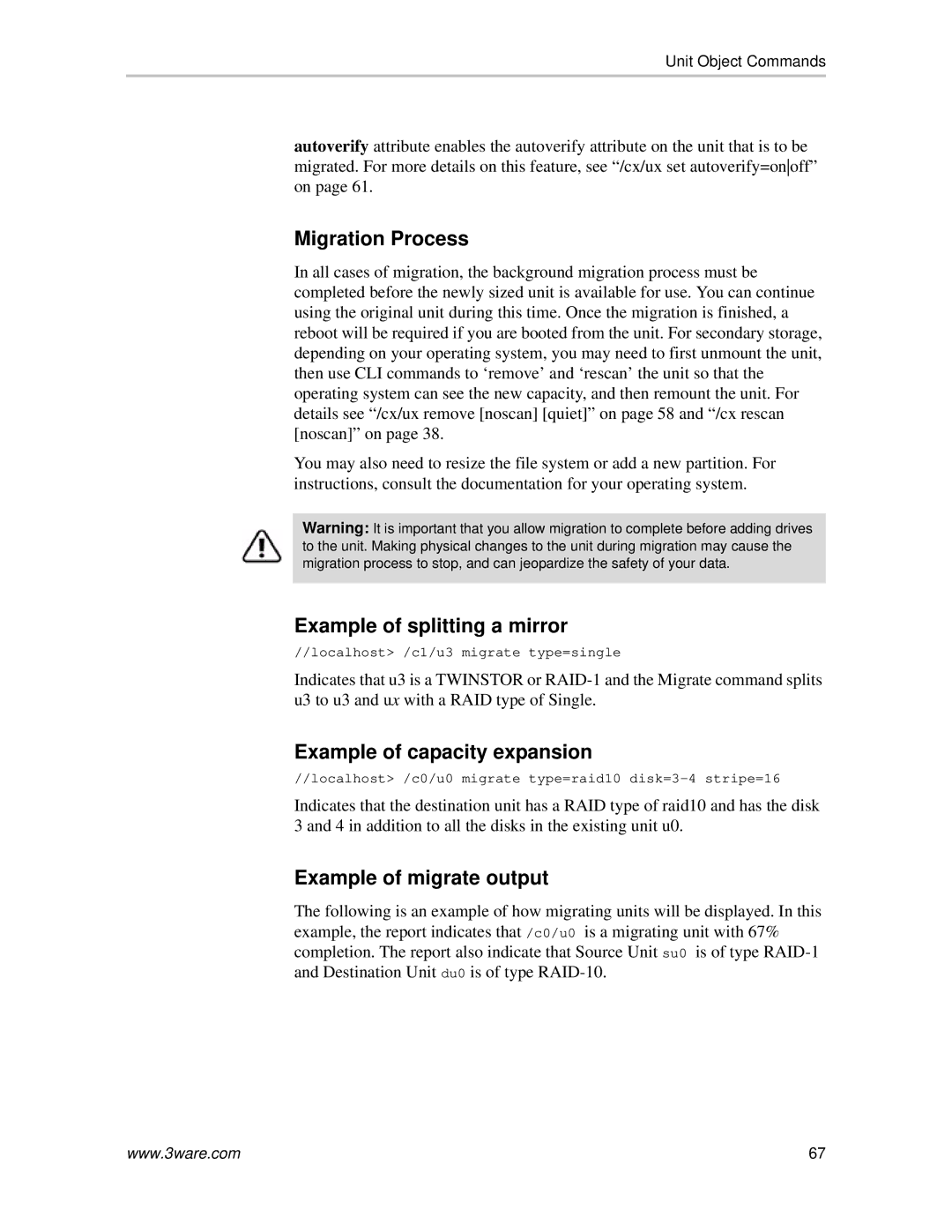 AMCC 9590SE-4ME manual Migration Process 