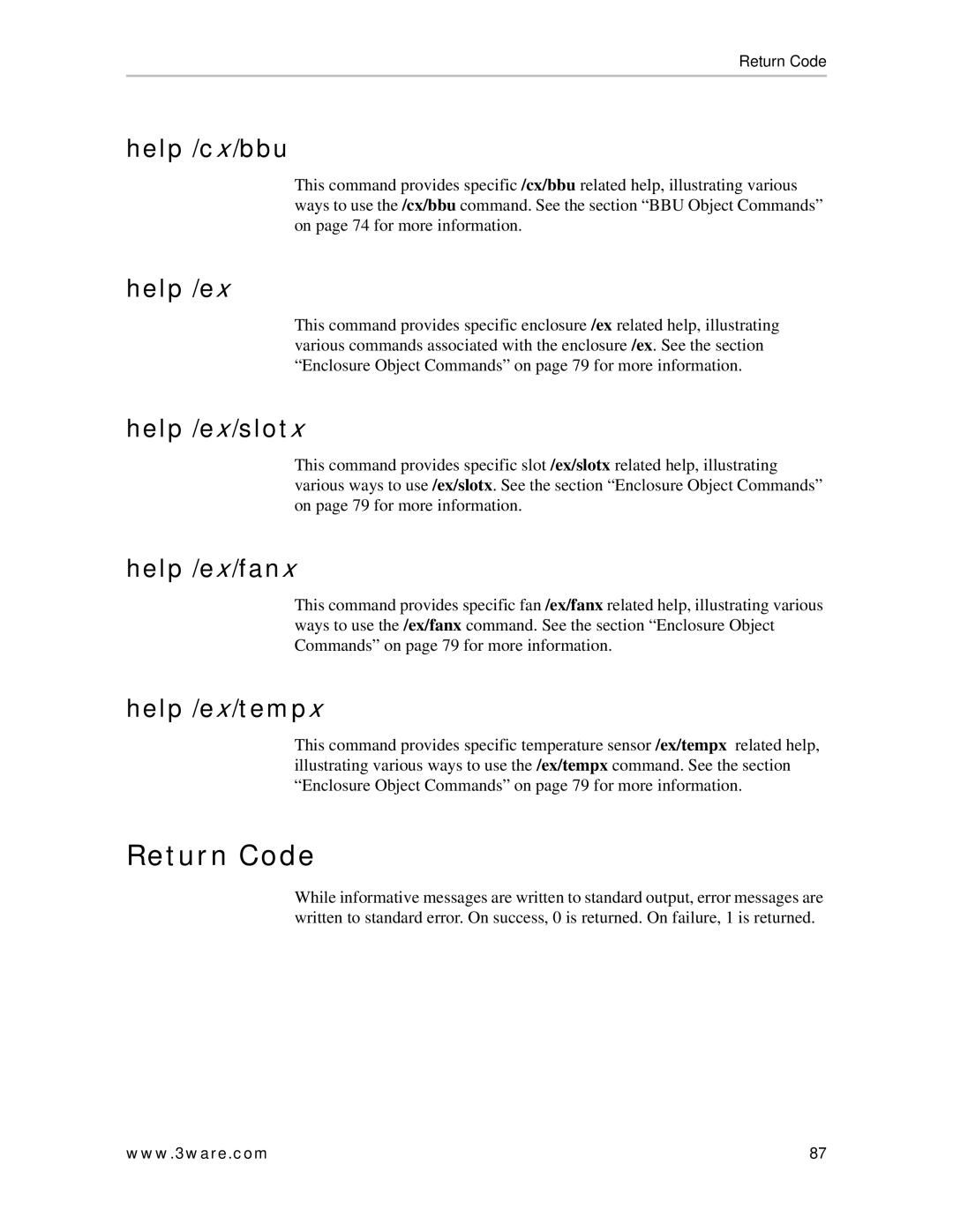 AMCC 9590SE-4ME manual Return Code 