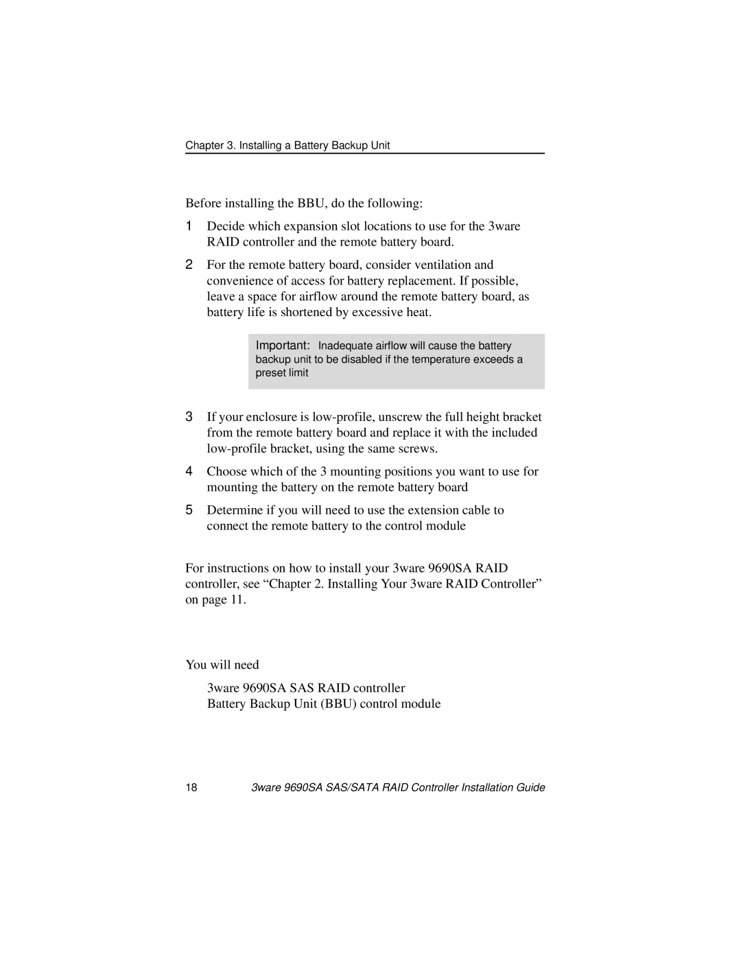 AMCC 9690SA manual Before You Start, Installing the Control Module 