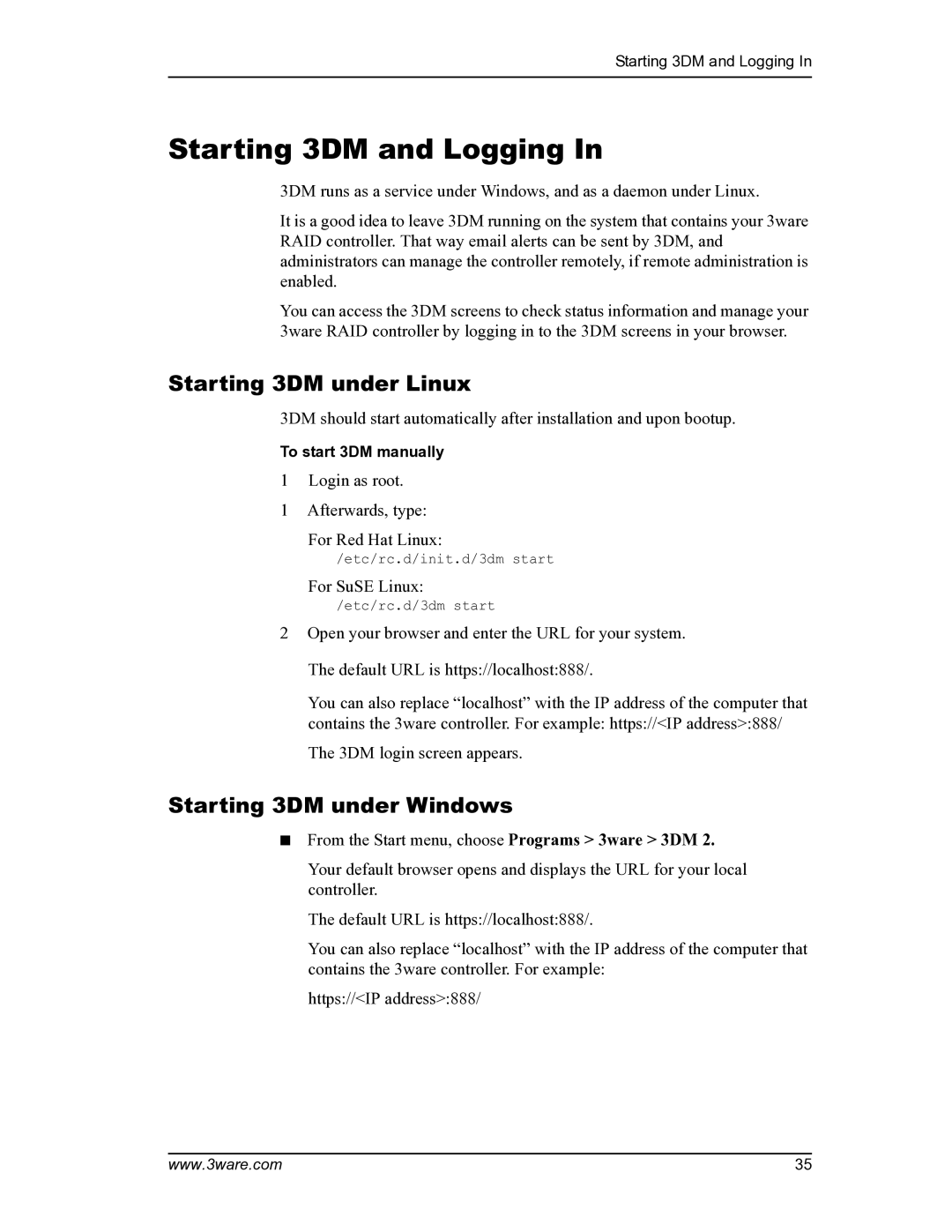 AMCC PN 720-0104-00 manual Starting 3DM and Logging, Starting 3DM under Linux, Starting 3DM under Windows 