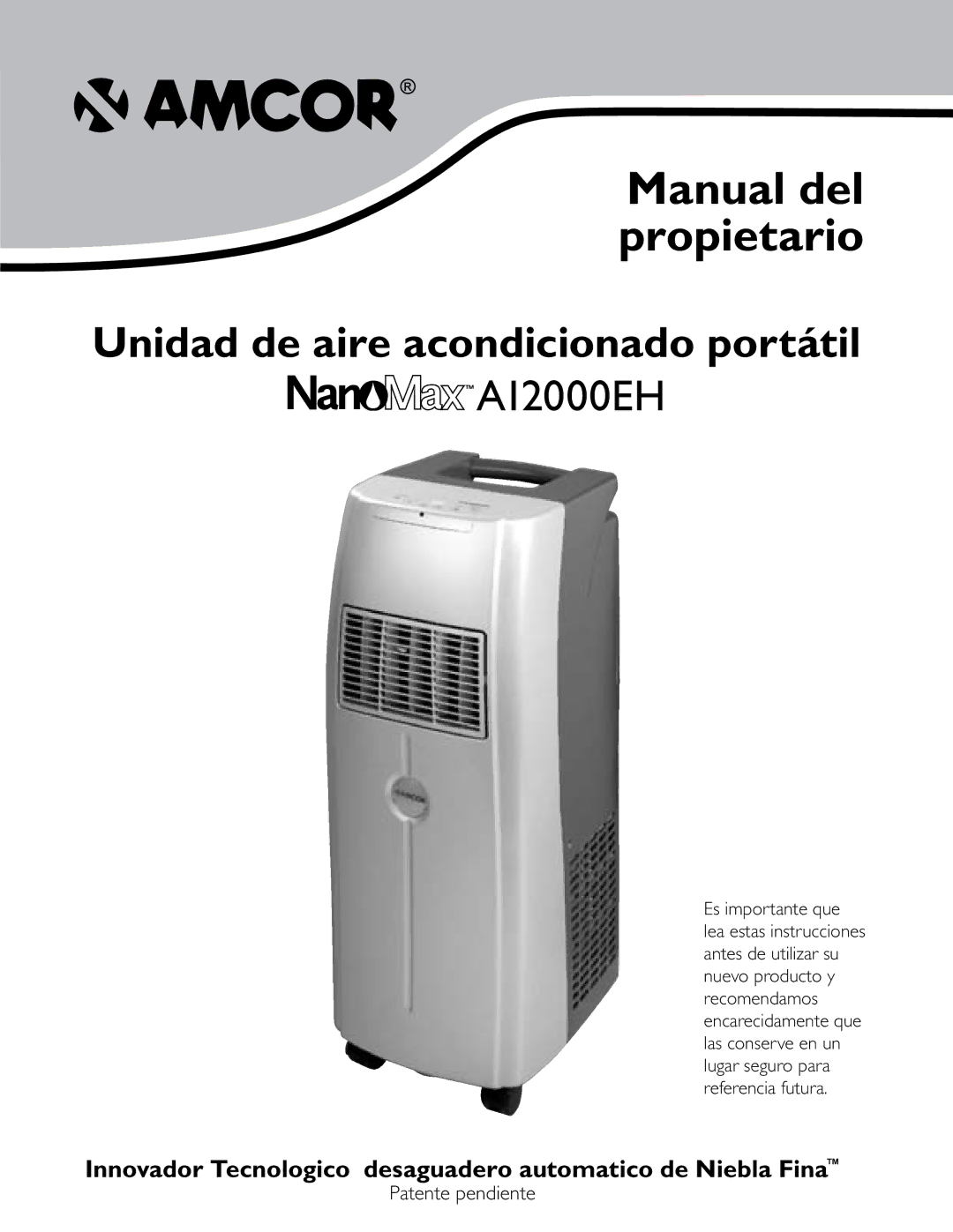 Amcor A12000EH owner manual Manual del propietario 