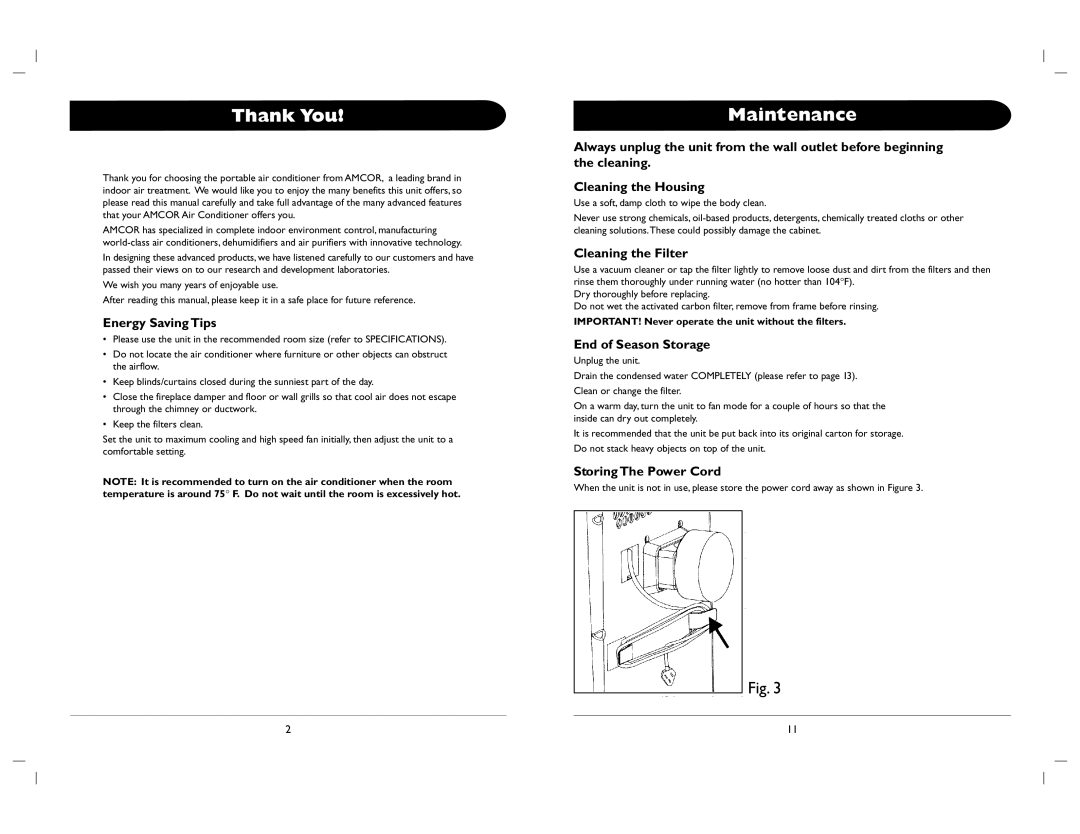 Amcor ALD-1 2, ALD-12 owner manual Thank You, Maintenance 