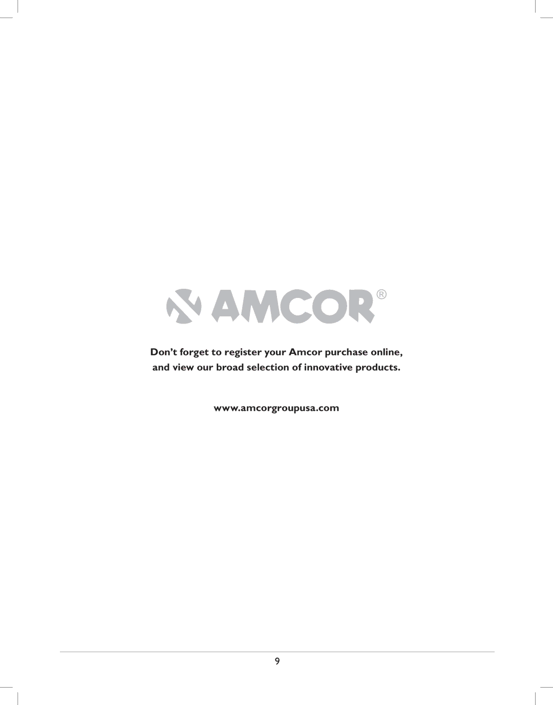 Amcor AMH8 owner manual 