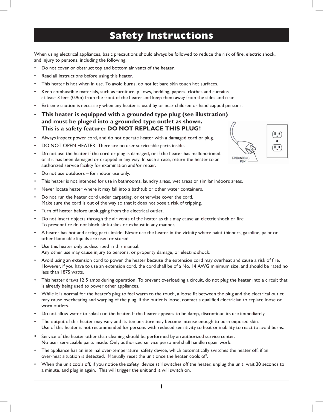 Amcor AMH8 owner manual Safety Instructions 