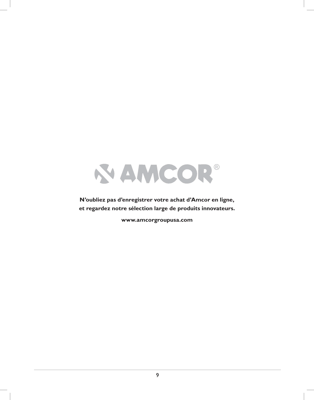 Amcor AMH8 owner manual 