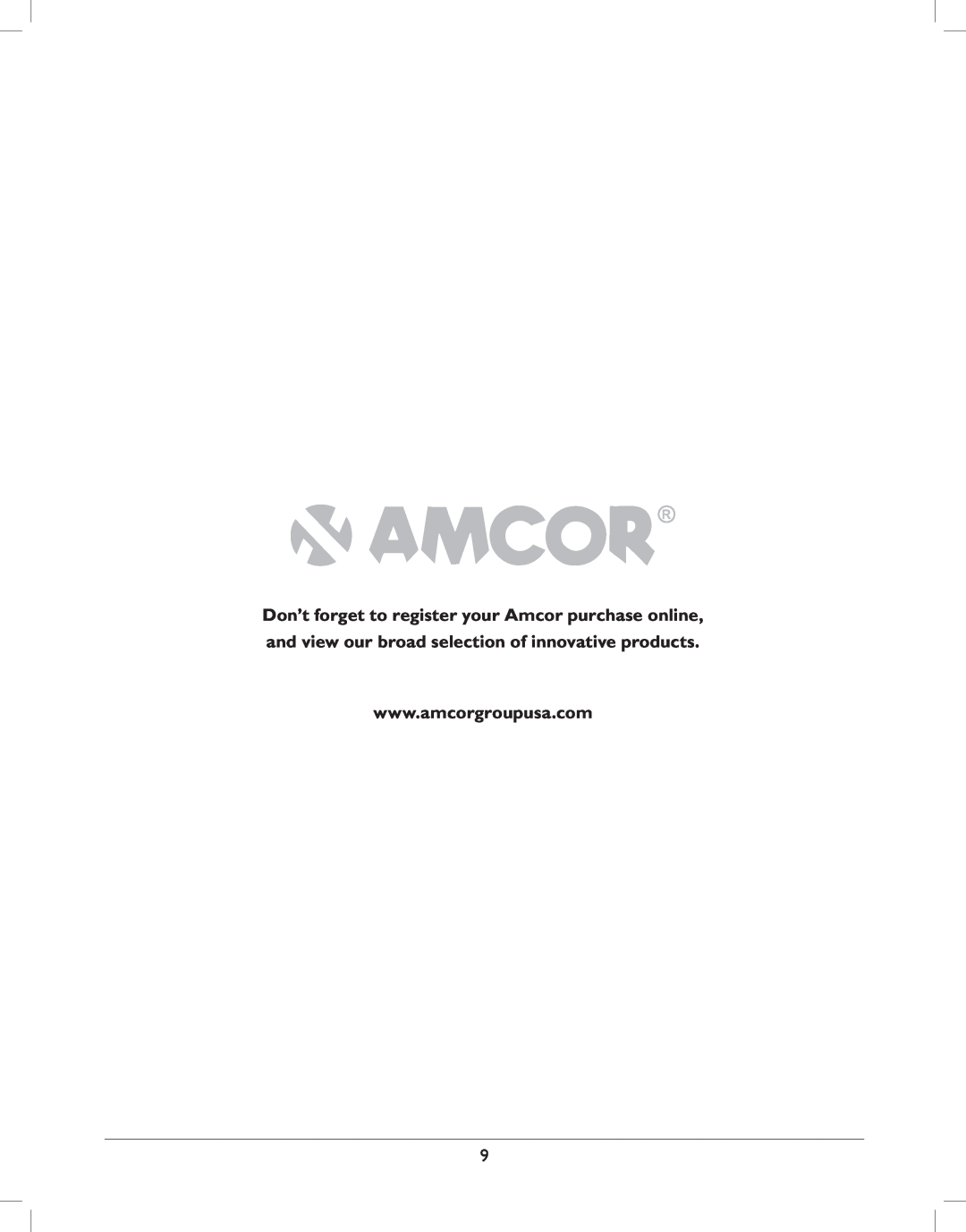 Amcor AMH8 owner manual 