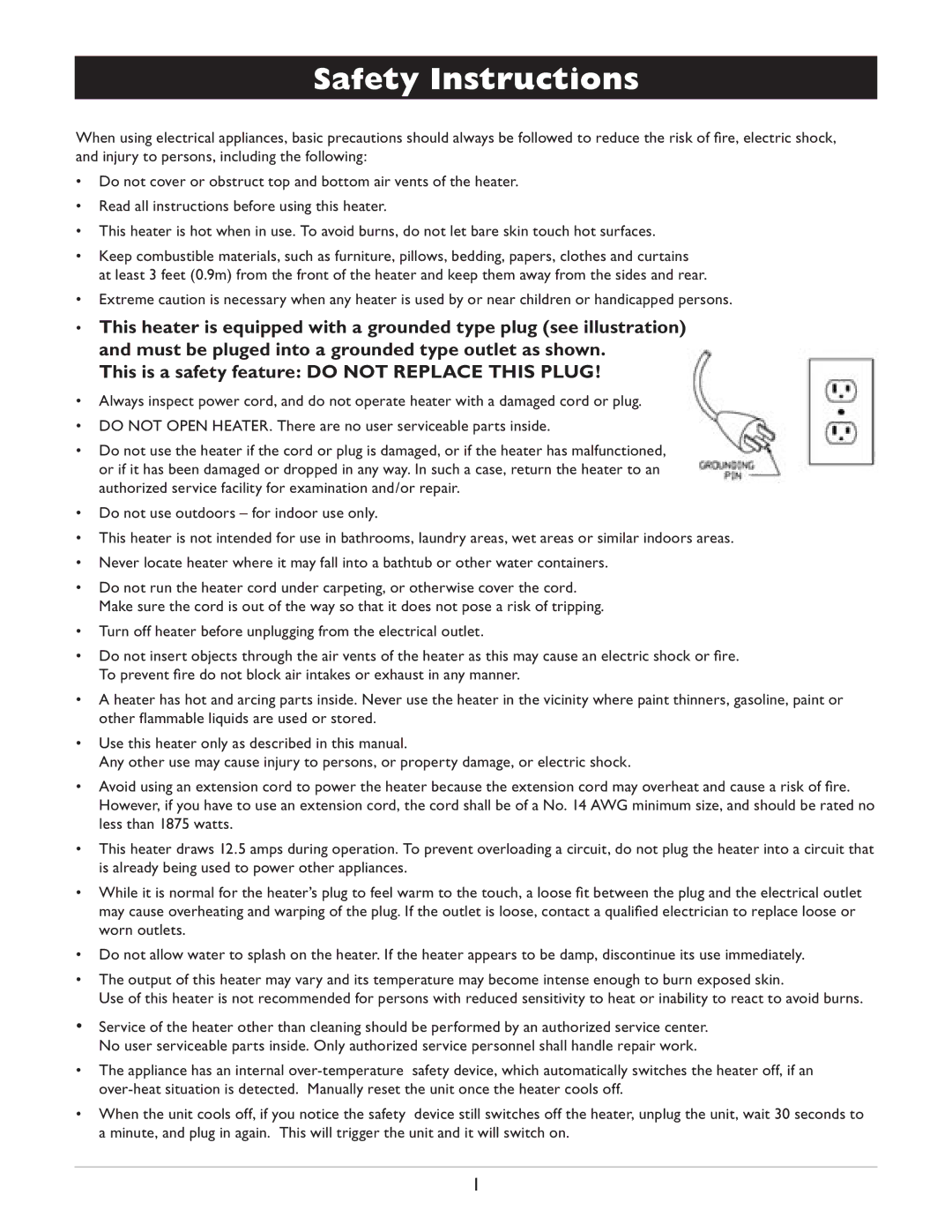 Amcor AMH9 owner manual Safety Instructions 