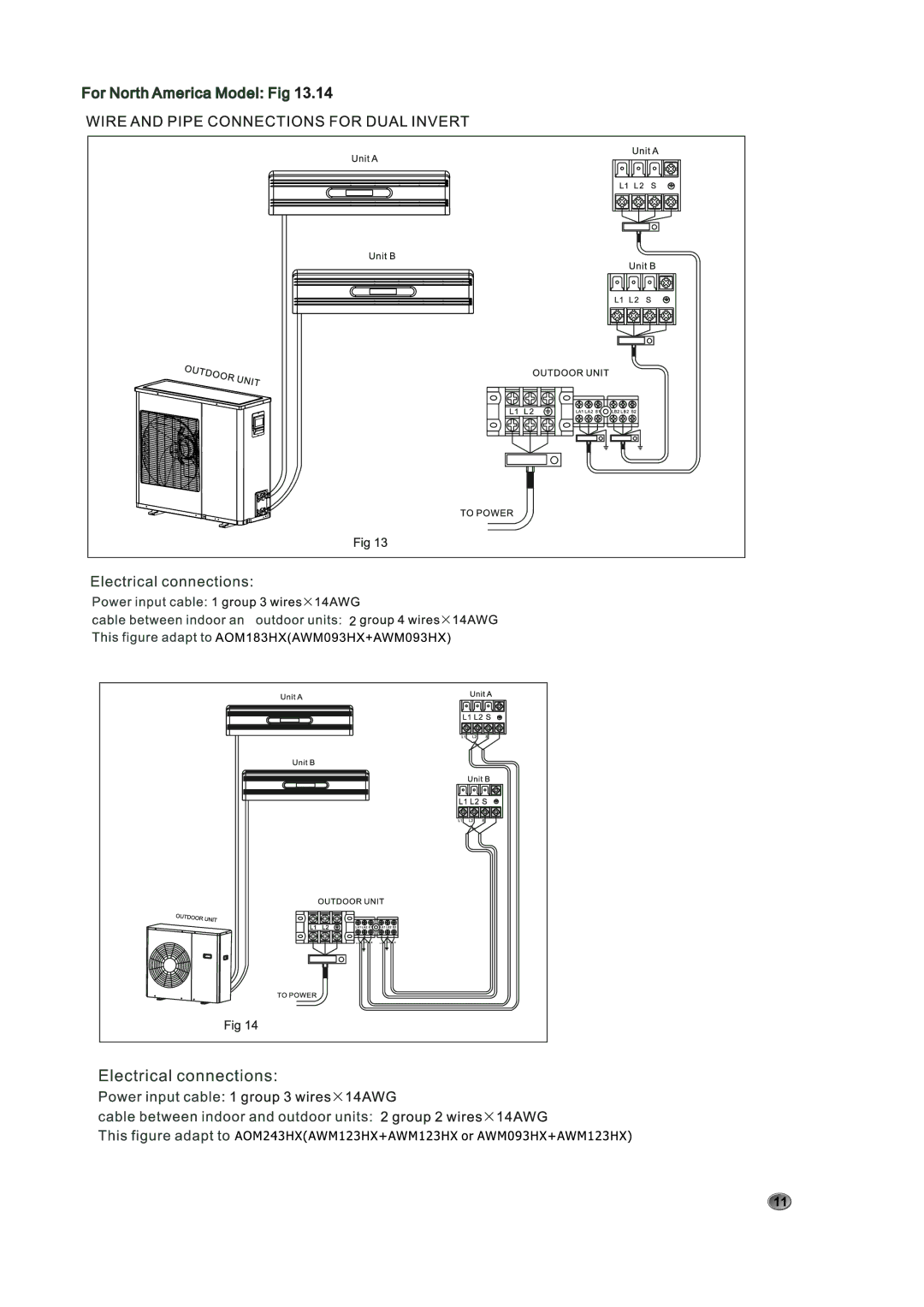 Amcor AWM 093HX, AOM 243HX, AOM 183HX installation manual 