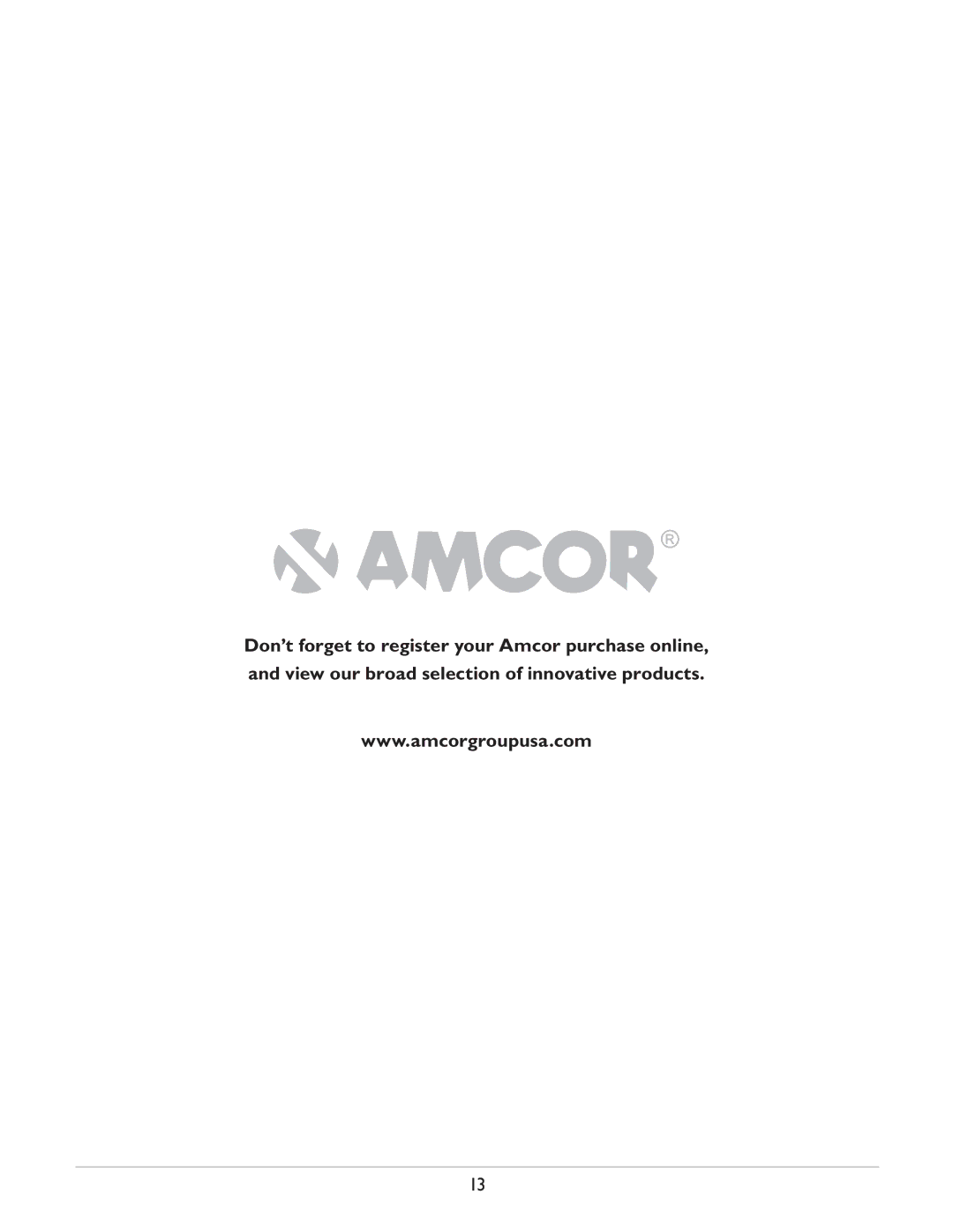 Amcor CF14000E owner manual 