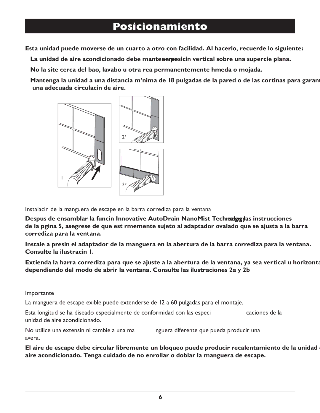 Amcor CF14000E owner manual Posicionamiento 