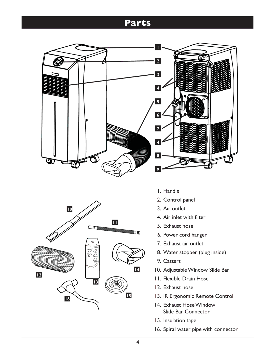 Amcor CF14000E owner manual Parts 