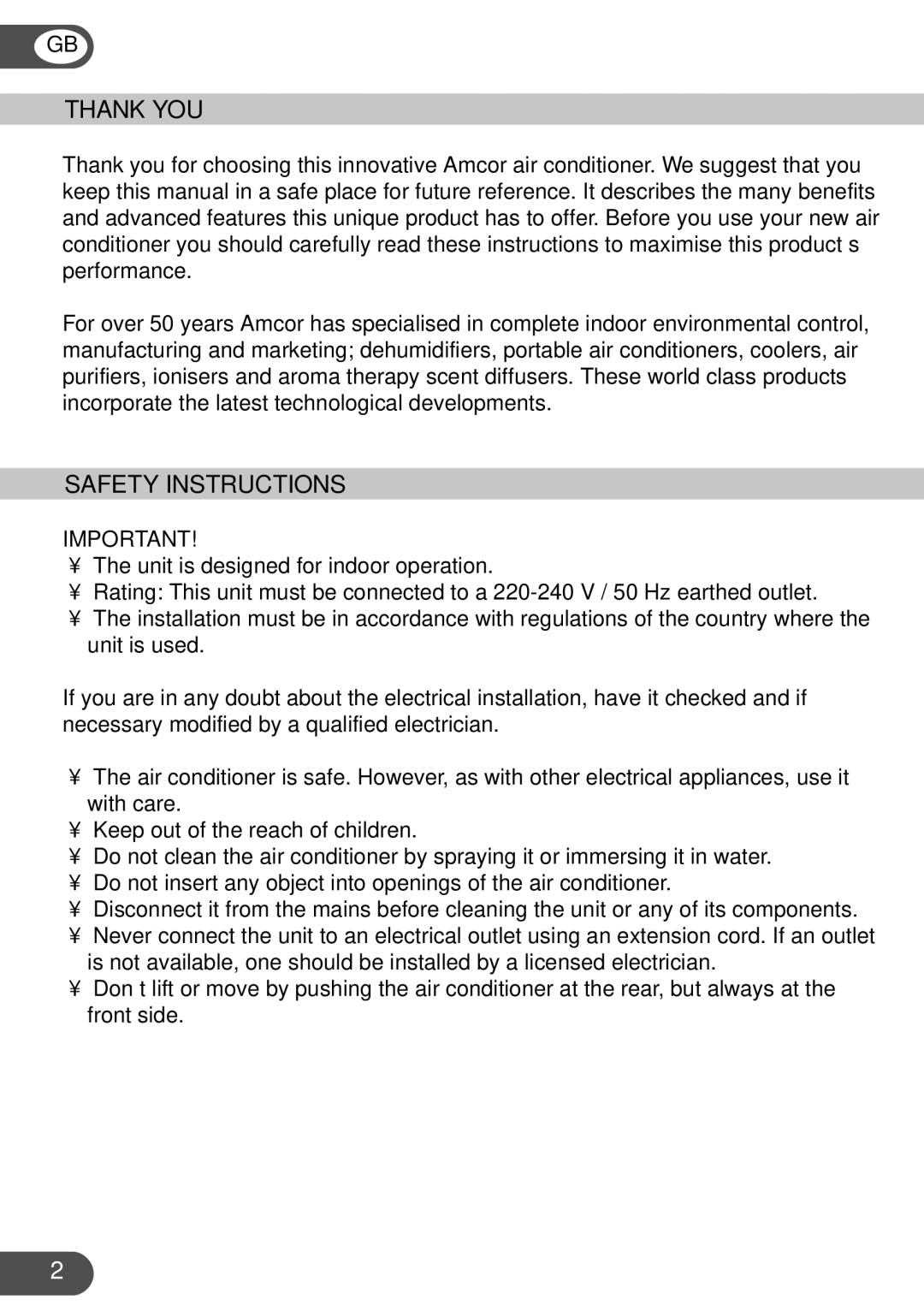 Amcor CPLM 15KE-B-410, CPLM 12KE-B-410, CPLM 9KE-B-410 manual Thank YOU, Safety Instructions 