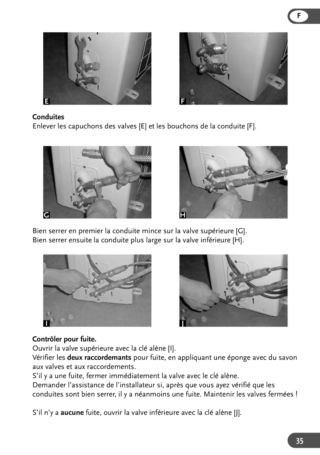 Amcor HW12KE, HWAM12KE, HWAM9KE, HW9KE user manual Contrôler pour fuite 