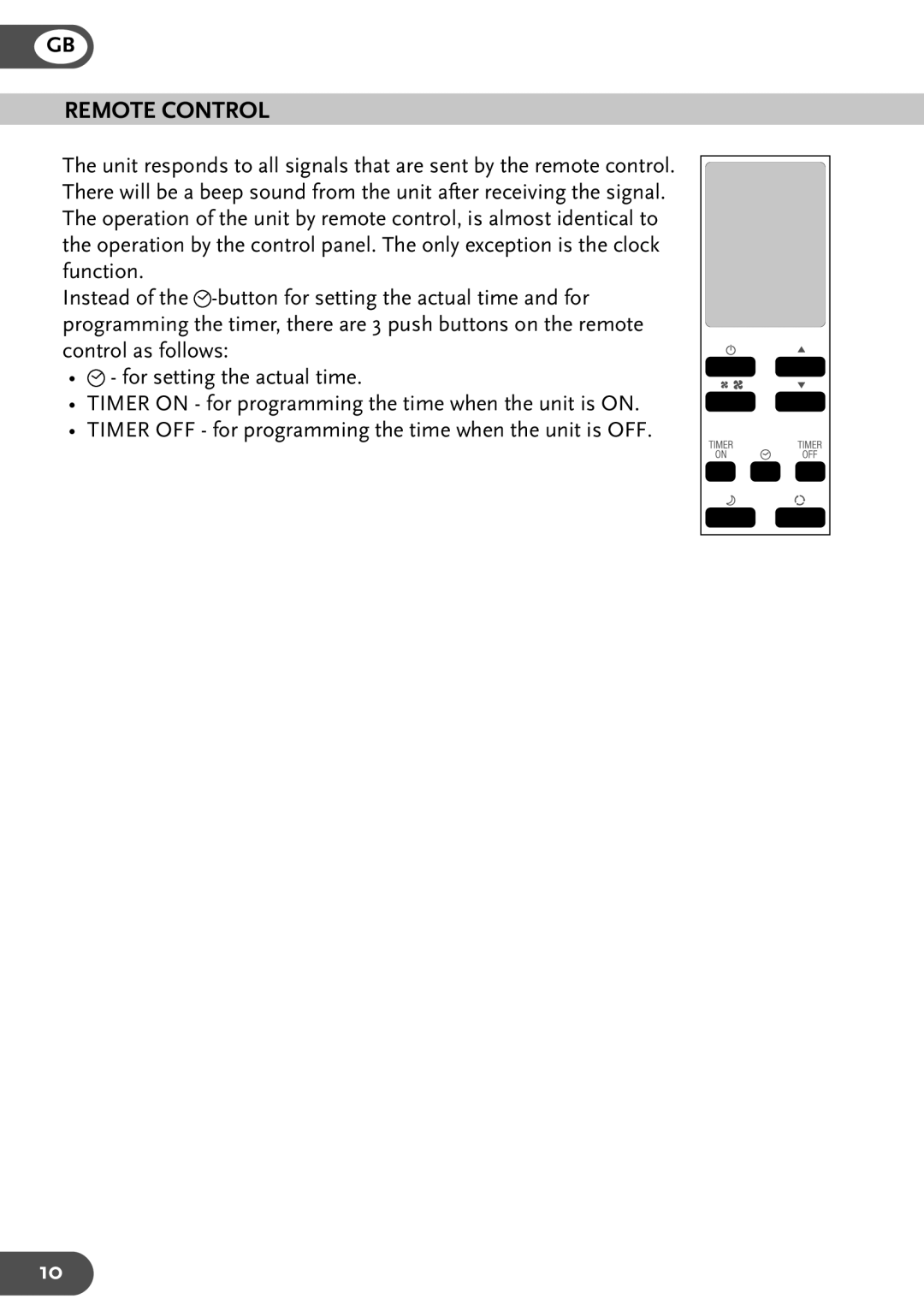 Amcor PCMA 15KE-410, PCMA 12KE-410, PCMA 9KE-410 user manual Remote Control 