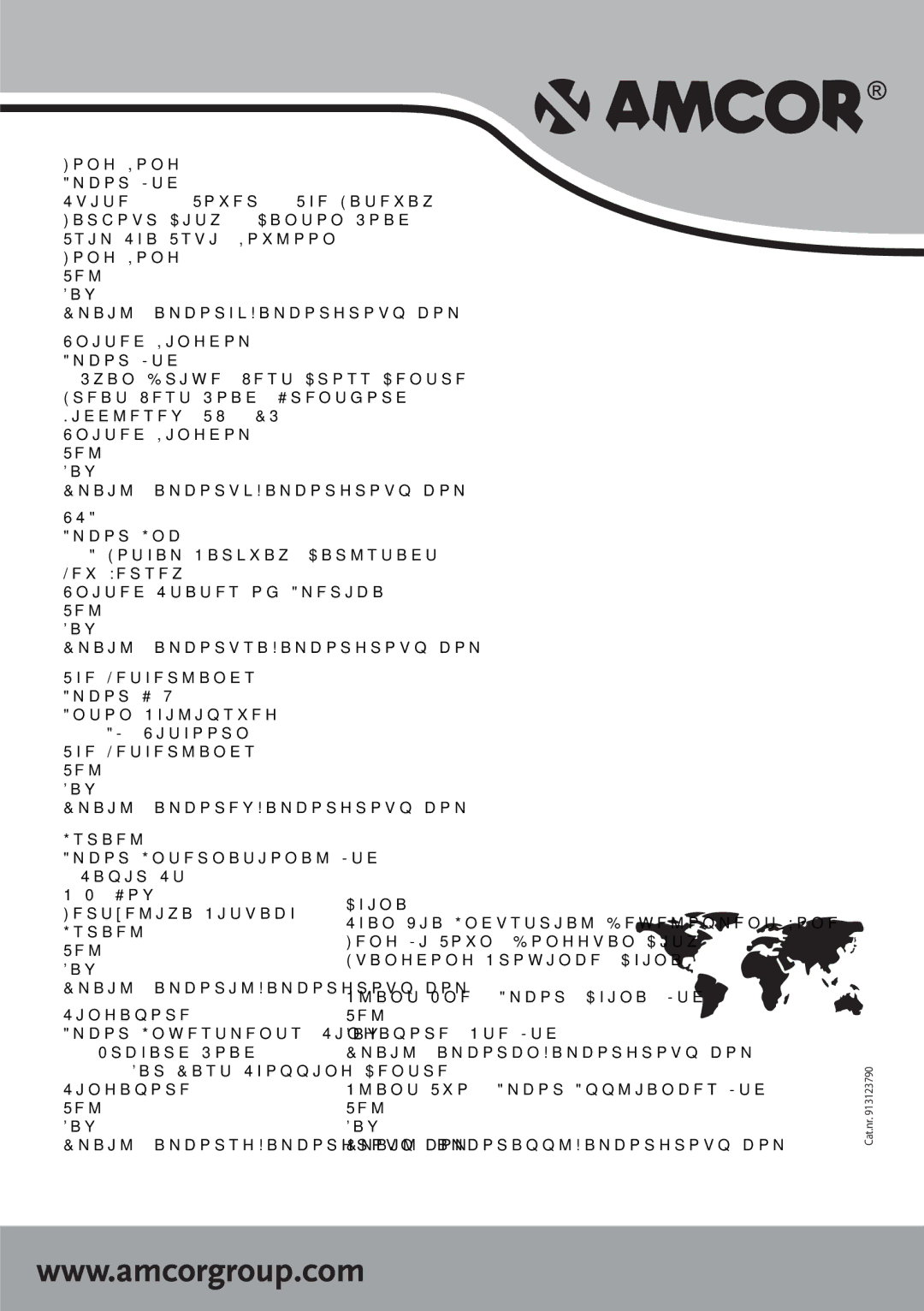 Amcor PLM 9000E, PLM 15000E instruction manual Tsbfm 