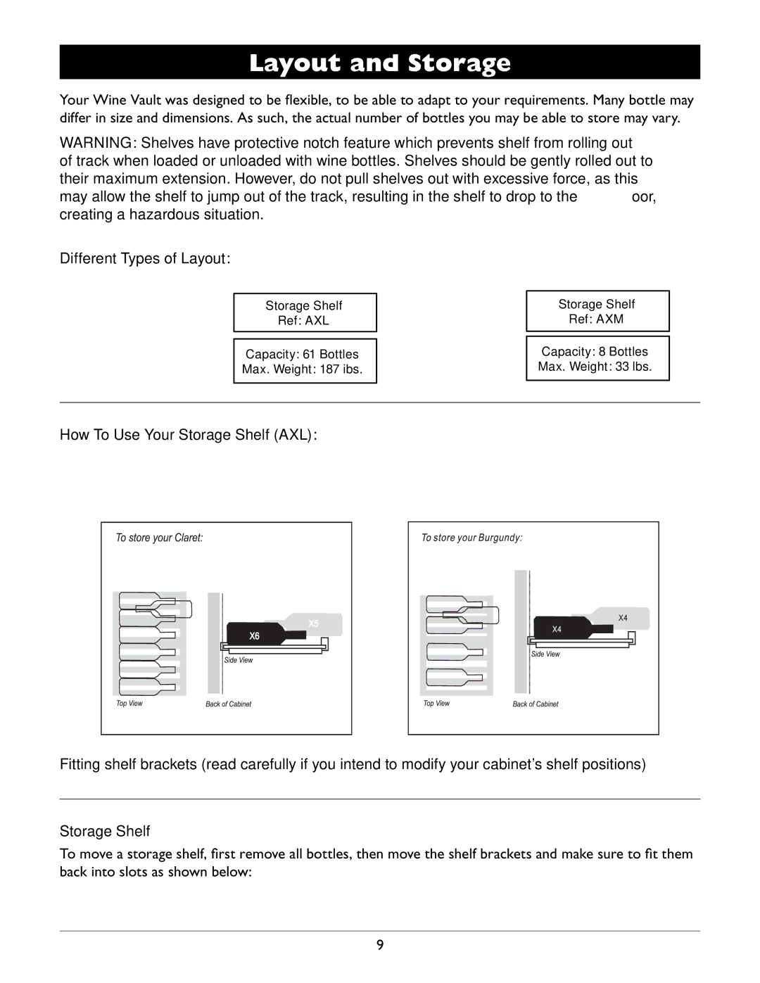 Amcor WV 150, WV 50, WV-100 owner manual Layout and Storage, Different Types of Layout 