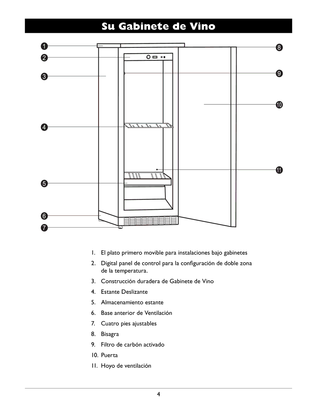 Amcor WV 150, WV 50, WV-100 owner manual Su Gabinete de Vino 