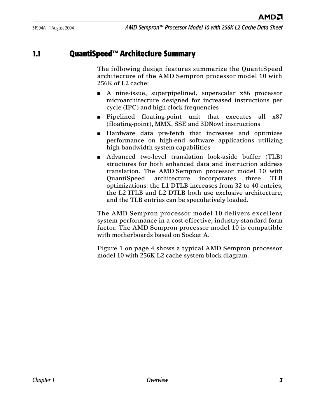 AMD 10 manual QuantiSpeed Architecture Summary 