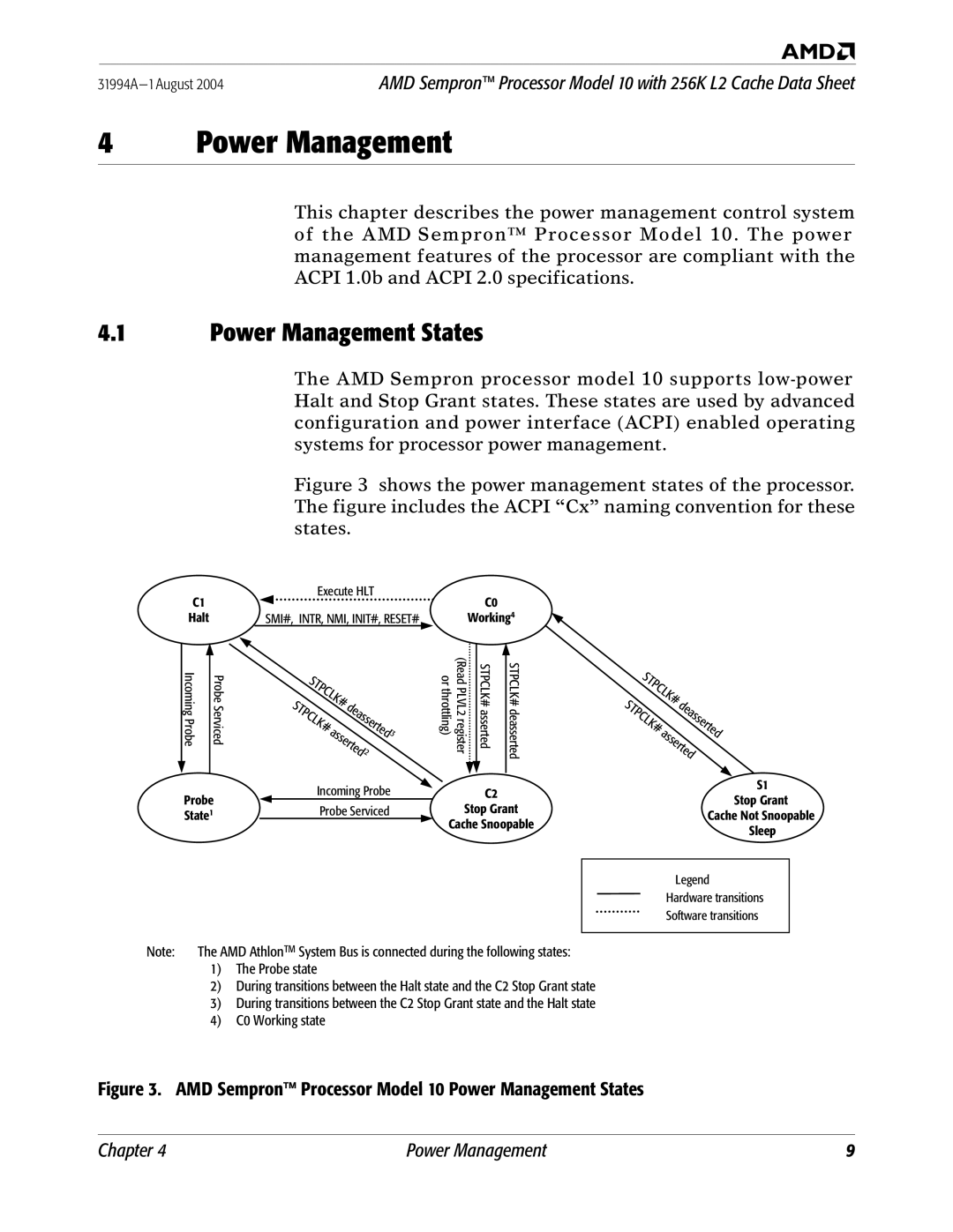 AMD 10 manual Power Management States 